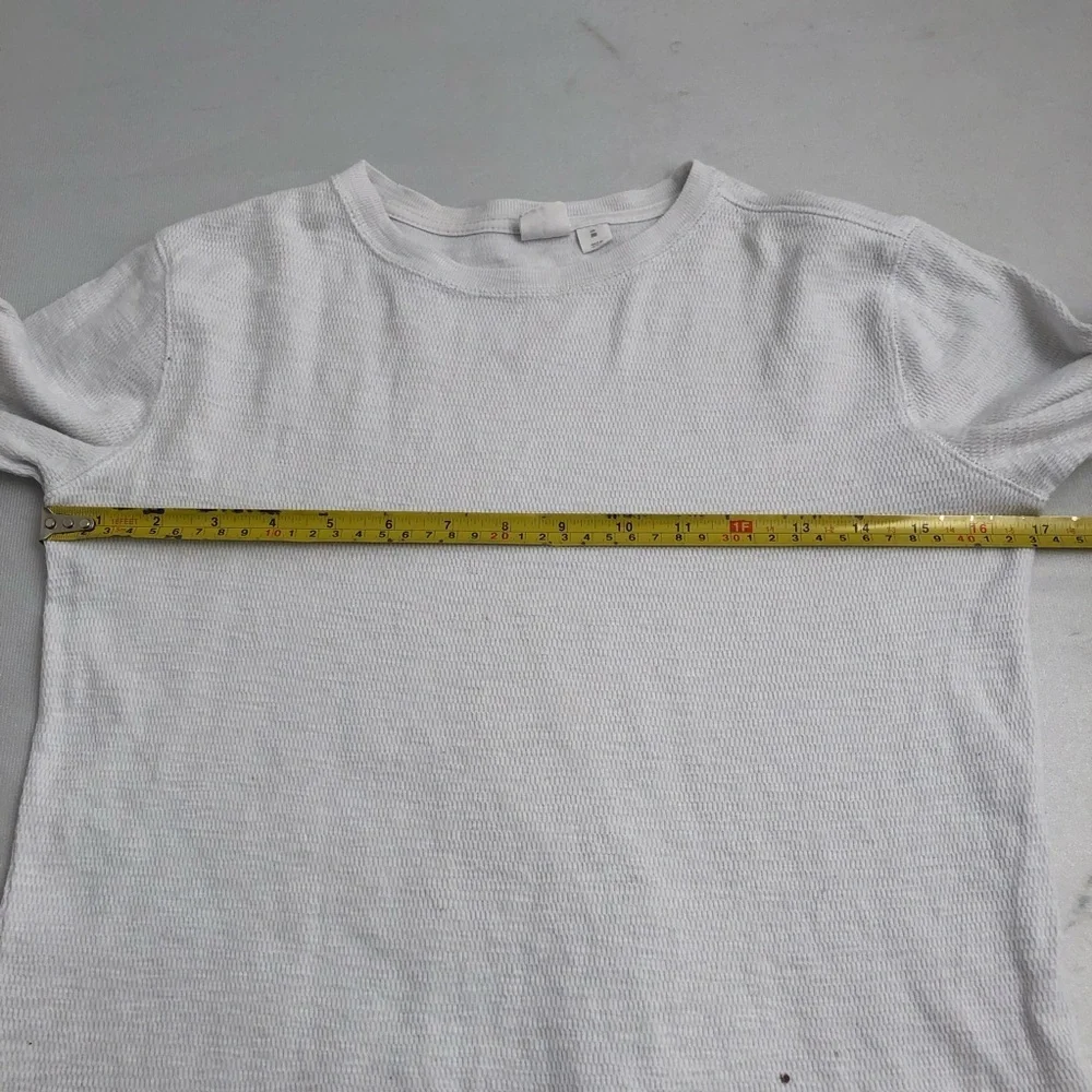 Gap ivory off white waffle knit long sleeve shirt M/8